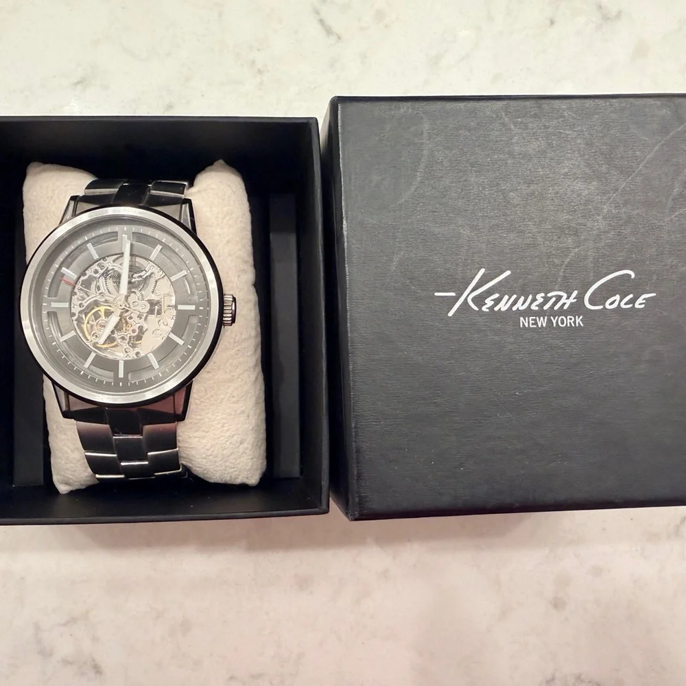 Kenneth Cole Silver and Black Men's Watch - Picture 1 of 5